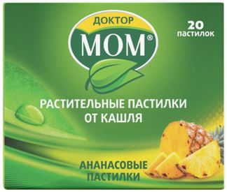 Доктор Мом Растительные Пастилки От Кашля 20 Шт. Ананас Купить По.