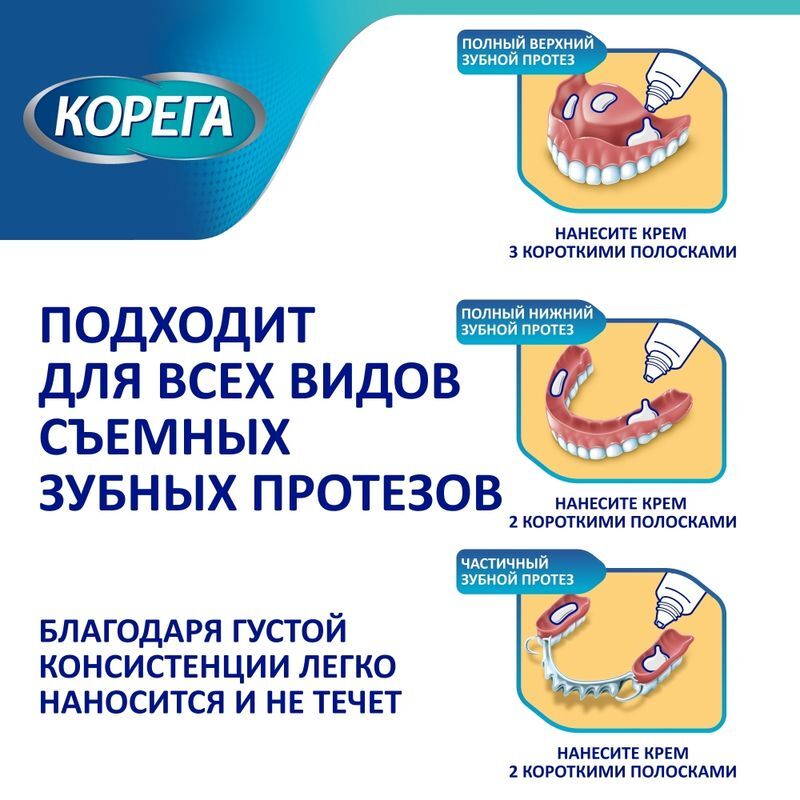 Корега Нейтральный вкус, крем для фиксации зубных протезов, 40г, фото №3