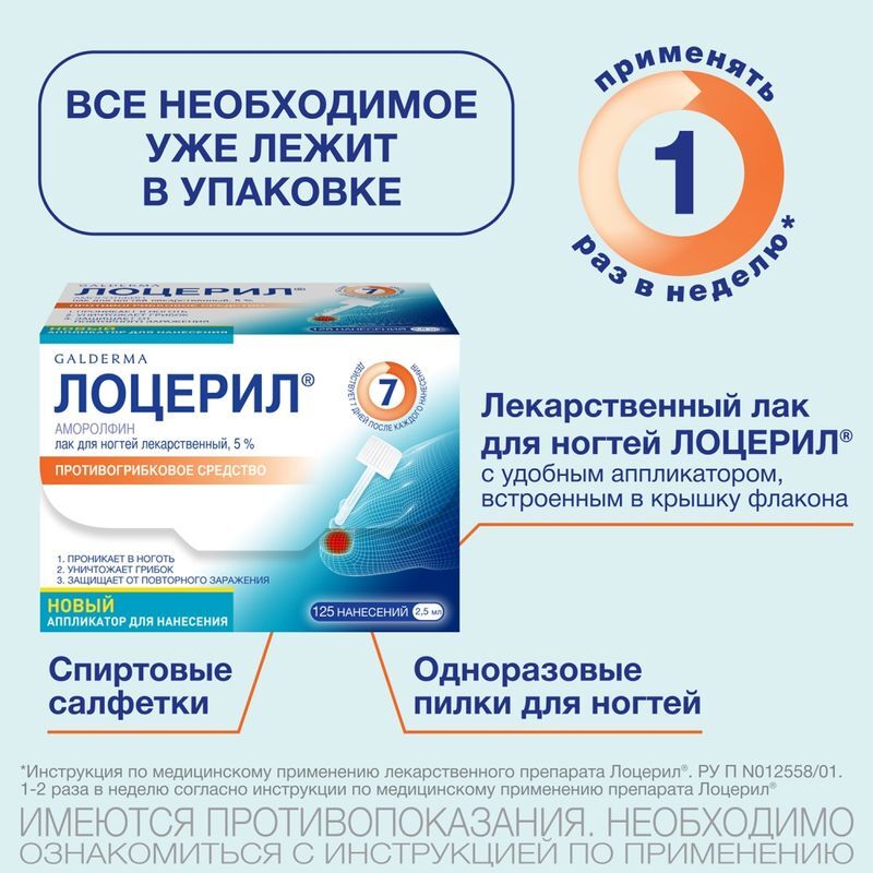 Лоцерил 5% 2,5мл лак для ногтей, фото №4