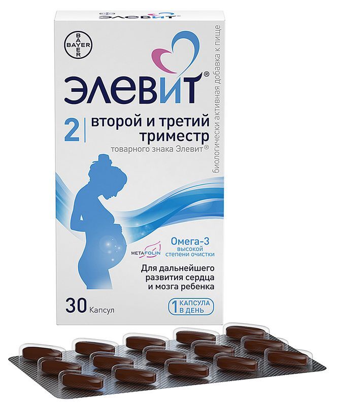 Элевит Второй И Третий Триместр капсулы 30 шт., фото №2