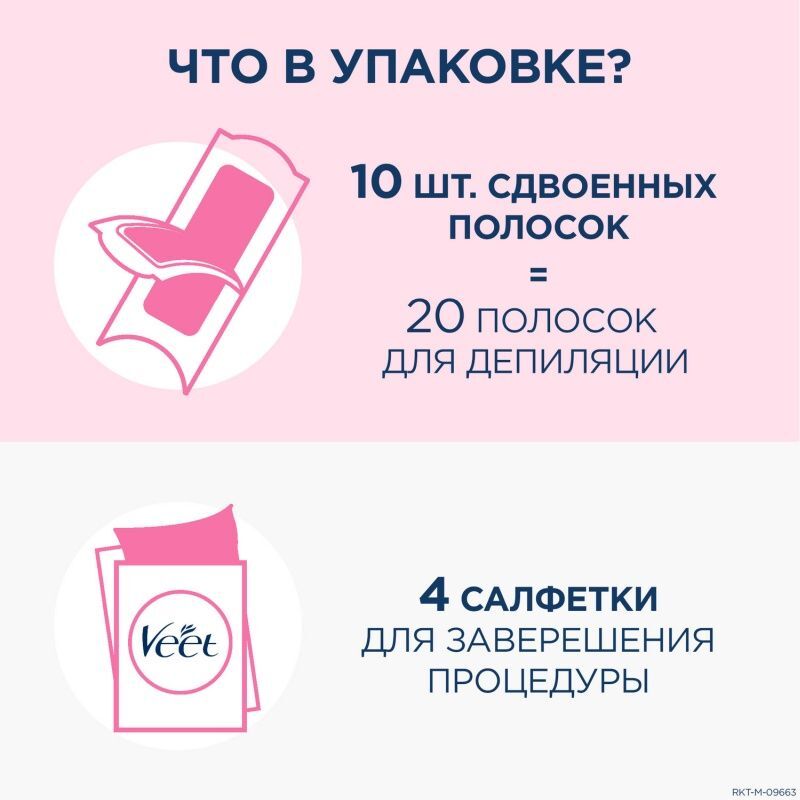 Вит полоски восковые для депиляции для чувствительной кожи Easy Gelwax 20 шт., фото №2