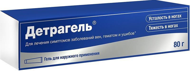 Детрагель 100Ме/г+10мг/г+10мг/г 80г гель для наружного применения, фото №2