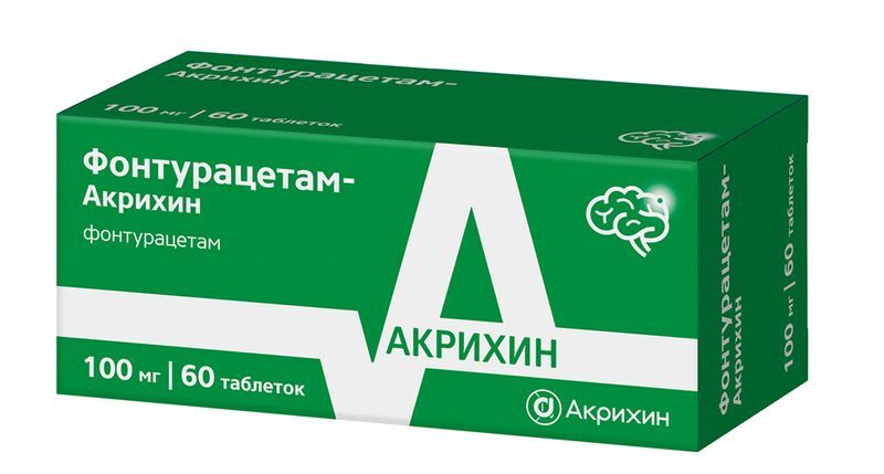 Фонтурацетам-акрихин 100мг 60 шт. таблетки, фото №2