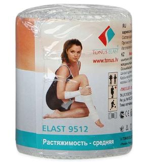 Тонус эласт бинт эластичный арт.9512 средней растяжимости 8x500см ...