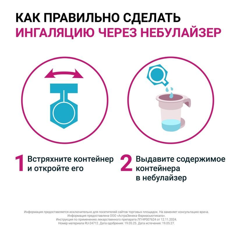 Пульмикорт 0,25мг/мл 2мл 20 шт. суспензия для ингаляций дозированная, фото №3
