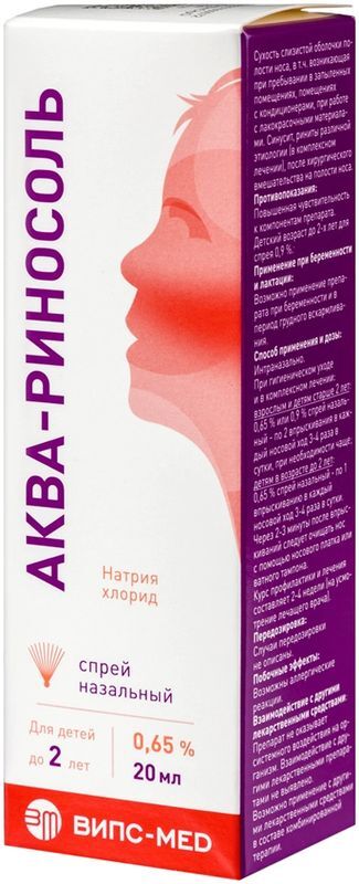 Аква-Риносоль 0,65% 20мл спрей назальный Випс Мед, фото №5