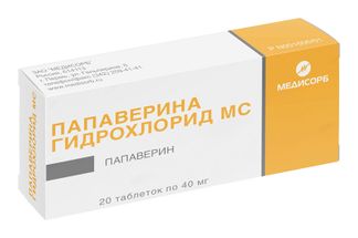 Папаверина Гидрохлорид Мс 40мг 20 Шт. Таблетки Медисорб Купить По.